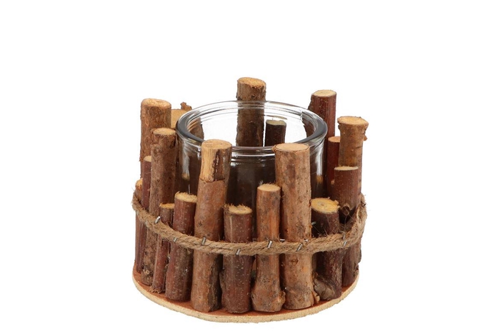 Nature Birch Branch Natural Glass Jar 13x9cm