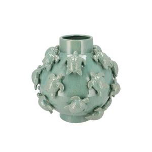 Pearl Sea Green Vase Turtle 32x32x30cm Nm
