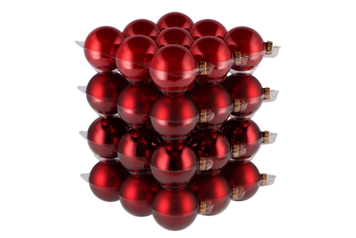 Glass Ball Christmas Red 57mm P/36