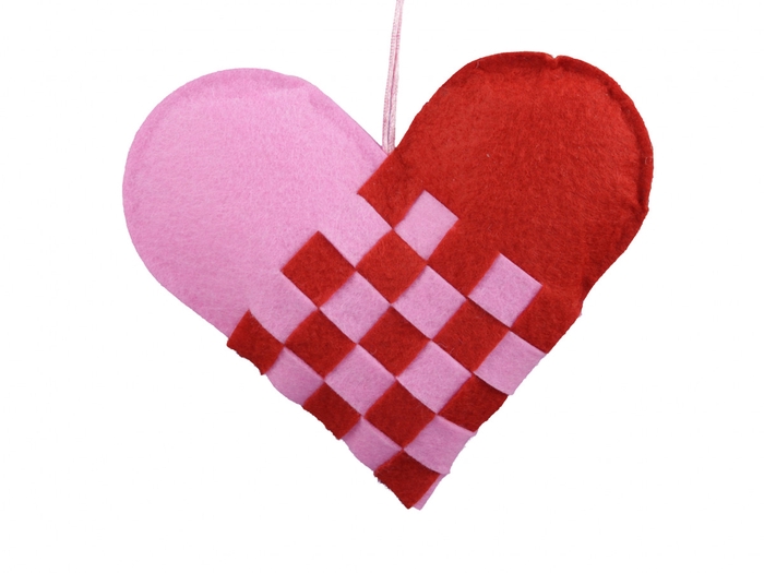<h4>Liefde Deco hanger hart stof 20cm</h4>