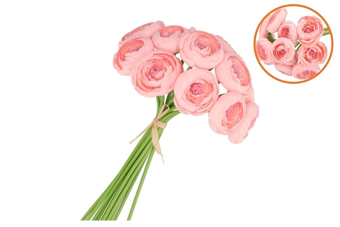 <h4>Silk Ranunculus Bouquet 10x Peach 32cm</h4>