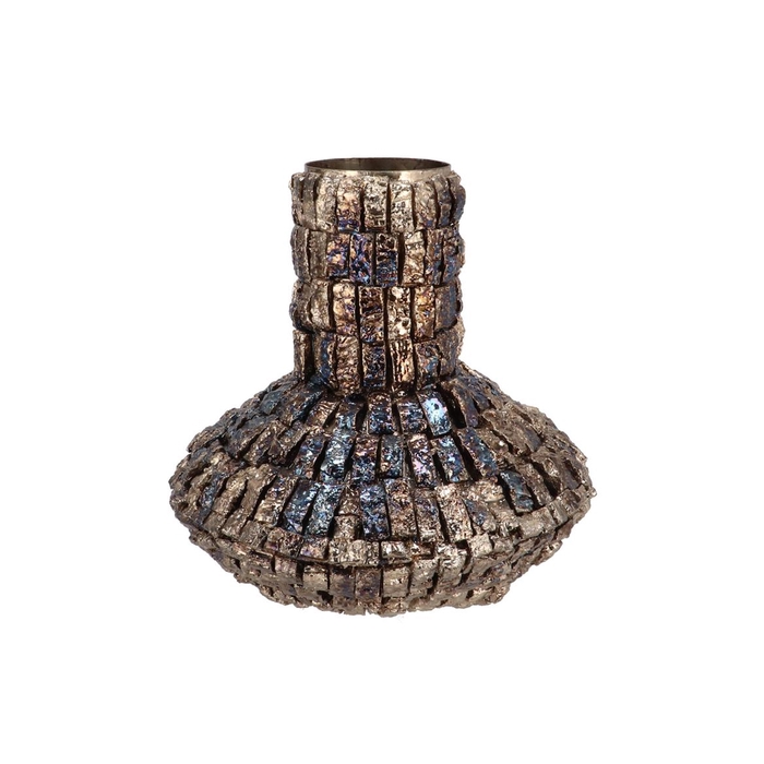 <h4>Nepal Iron Vase Birch Mosaic 17x17x25m Nm</h4>