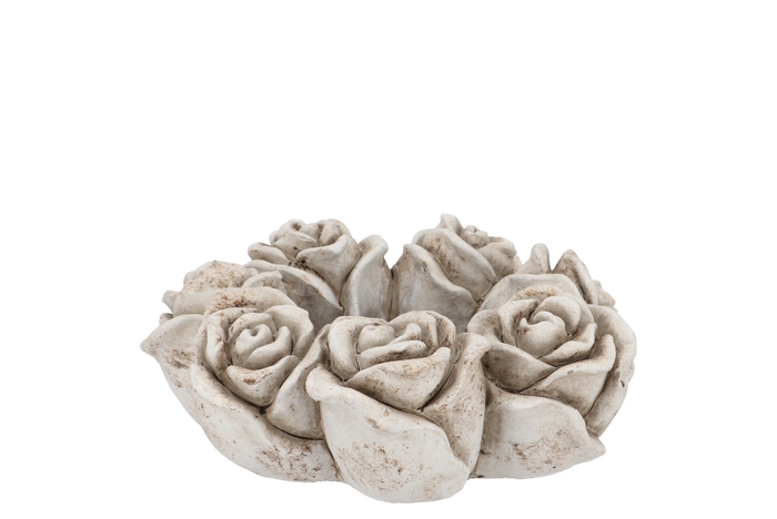 Concrete Saint Antique Rose Wreath Pot 21x21x8cm Nm