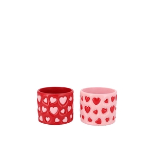 Juul Red Pink Pot Hearts Ass 12x12x9cm