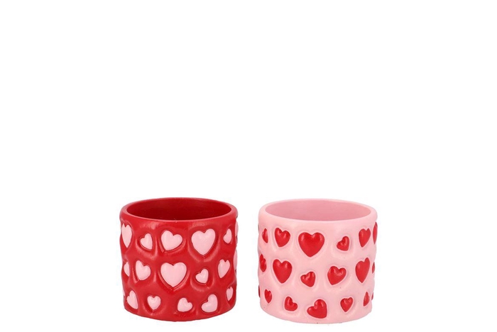 <h4>Juul Red Pink Pot Hearts Ass 12x12x9cm</h4>