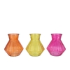 Roman Orange Mix Diamond Glass Vase Ass 15x21cm