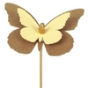 Pick butterfly kraft 7x9cm+12cm stick yellow