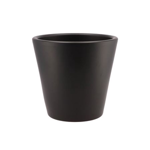 Vinci Matt Black Container Pot 24x22cm