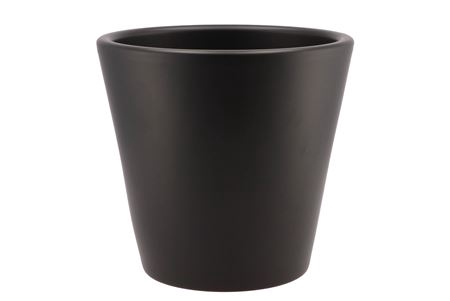 <h4>Vinci Matt Black Container Pot 24x22cm</h4>