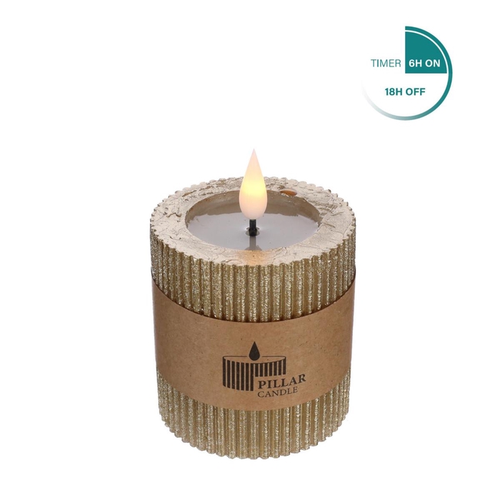 <h4>Candle LED cylin.rib d07*7.5cm ex.AAA</h4>