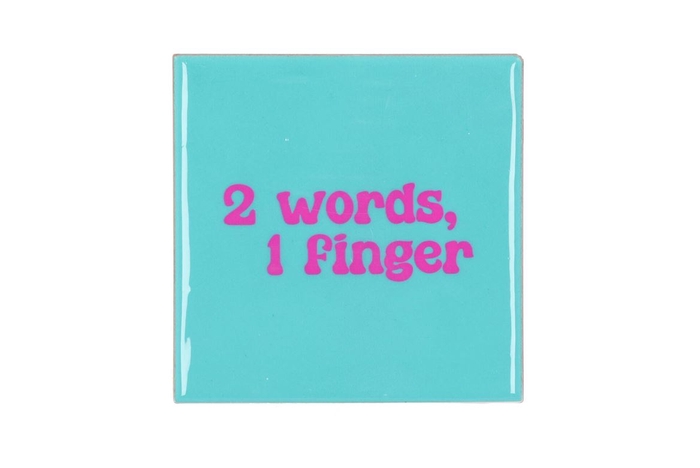 Tile 2 Words 1 Finger Green 10x10x1cm