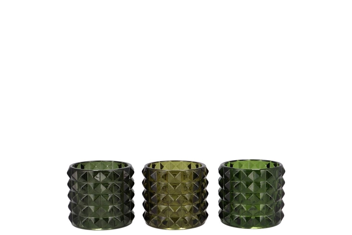 <h4>Jazz Majestic Green T-light Structure Ass 7x7cm</h4>
