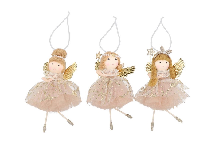 <h4>Loulou Pink X-mas Hanger Girl Wings Ass 9x6x15cm</h4>
