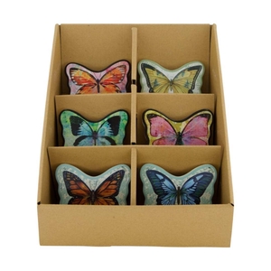 Homedeco Onderzetter vlinder d10*8cm ass.