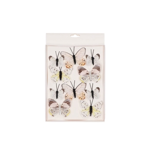 Stick-ins Butterfly On Clip Mix Couloured 5x8cm Mix Set Of 10