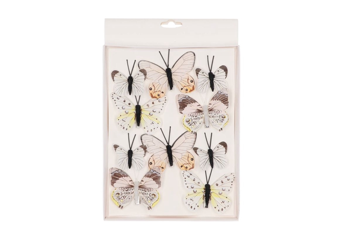 Stick-ins Butterfly On Clip Mix Couloured 5x8cm Mix Set Of 10