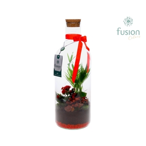 Green Bottle Fles Medium Love met Arrangement