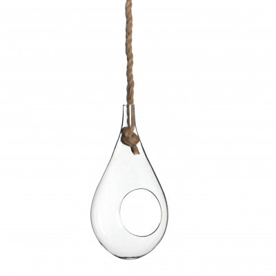 <h4>Glas Hanger druppel+touw d15*33cm</h4>