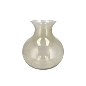 Mira Olive Green Glass Cone Neck Sphere Vase 25x25x27cm