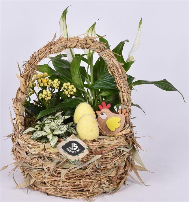 <h4>Stro mand rond met hengsel 22cm</h4>