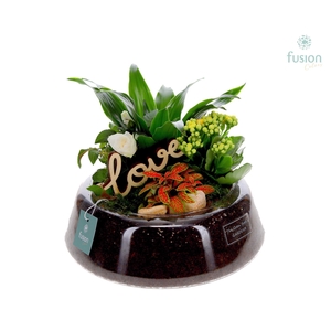 Green Bottle Christel Large Love met arrangement