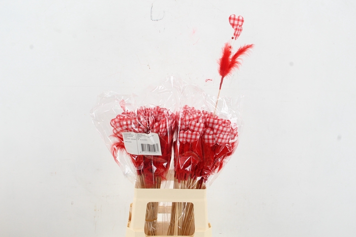 <h4>Stick Heart+Feather+Pearl Red</h4>