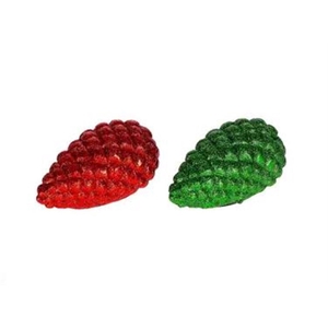 Deco Pinecone 2 Ass. Green And Red L7w7h10