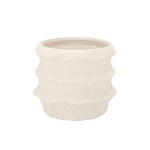 Junia White Structure Pot 19x19x15cm