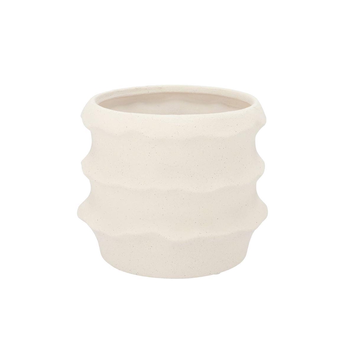 <h4>Junia White Structure Pot 19x19x15cm</h4>
