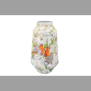 April Offwhite Vase Bird Iron 20x20x39cm