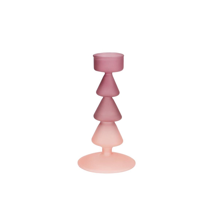 <h4>Nova Sweets Pink Candle Holder Tricolor 9x9x17cm</h4>