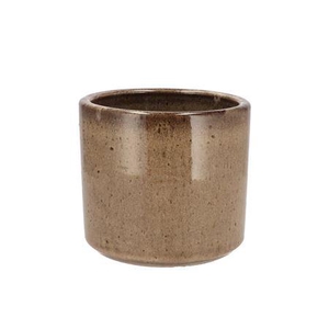 Javea Cilinder Pot Glazed Taupe 17x15cm