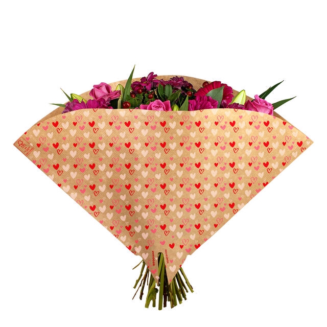<h4>Hoes 35x35cm Angelo 45gr bruin kraft Heart of Pink 500/doos</h4>