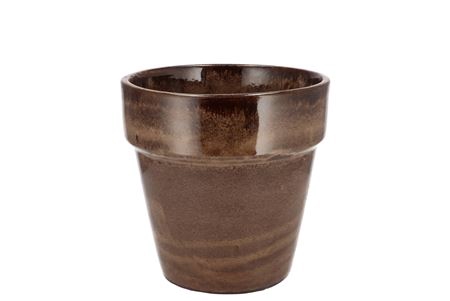 Ebbi Moss Brown Pot Glaze 14x14cm