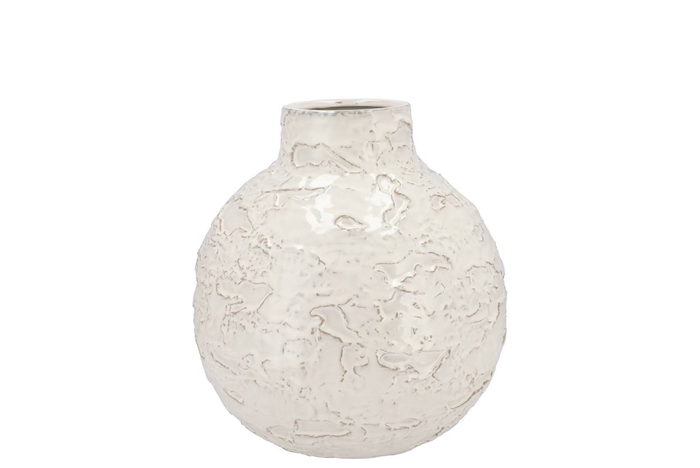 <h4>Mika Nordic White Vase Neck Structure 18x18cm</h4>