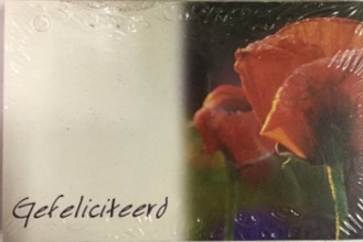 BLOEMENKAARTJE - Gefeliciteerd - 9*6cm - 50pcs *opruiming*