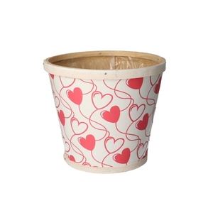 Promo Wood Hearts pot d17*15cm