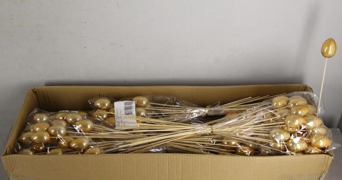 Stick Egg Pearl Gold 7cm