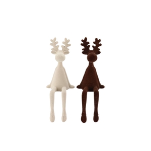 X-mas Flock Brown Sand Deer Funny Ass 10x9x26cm