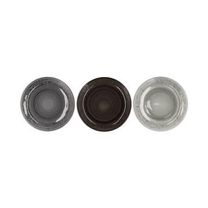 Dayah Shade Of Grey Glass Plate 20x2cm Ass P/1 Nm