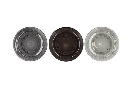 <h4>Dayah Shade Of Grey Glass Plate 20x2cm Ass P/1 Nm</h4>