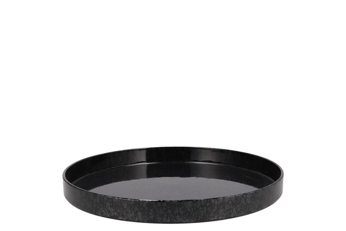Melamine Wild Black Tray Round 27x27x3cm Nm