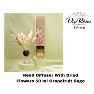 REED DIFFUSER WITH DRIED FLOWERS 50ML GRAPEFRUIT SAGE X6