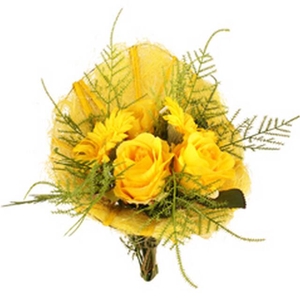 Bouquet holder egg sisal+decoline 23x17cm yellow 10pce/bundle