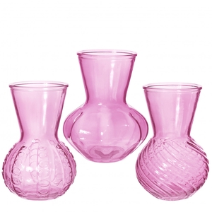 Glass Vase Kristal d6/13*18cm ass.