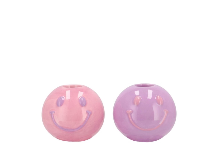 <h4>Smiley Dreamy Purple Mix Candle H Ass 7x7x6cm</h4>