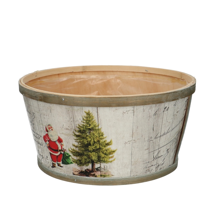 <h4>Christmas Wood Santa tray d22*11cm</h4>