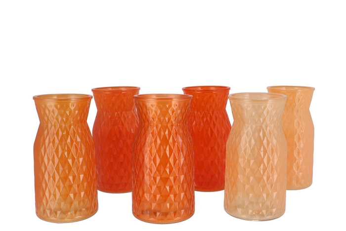 <h4>Diamond Orange Mix Vase Ass 12x20cm Nm</h4>