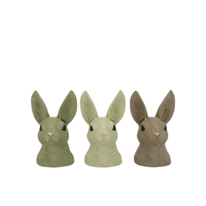 Easter Rabbit Head Summer Green Mix Ass 12x10x19cm Nm