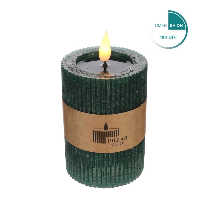 <h4>Candle LED cylind.rib d07*10cm ex.AAA</h4>